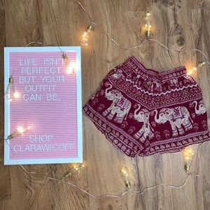 The Elephant Pants - Burgundy Red Shorts